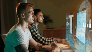 Printix Update Version 2025.2 image - man typing on computer