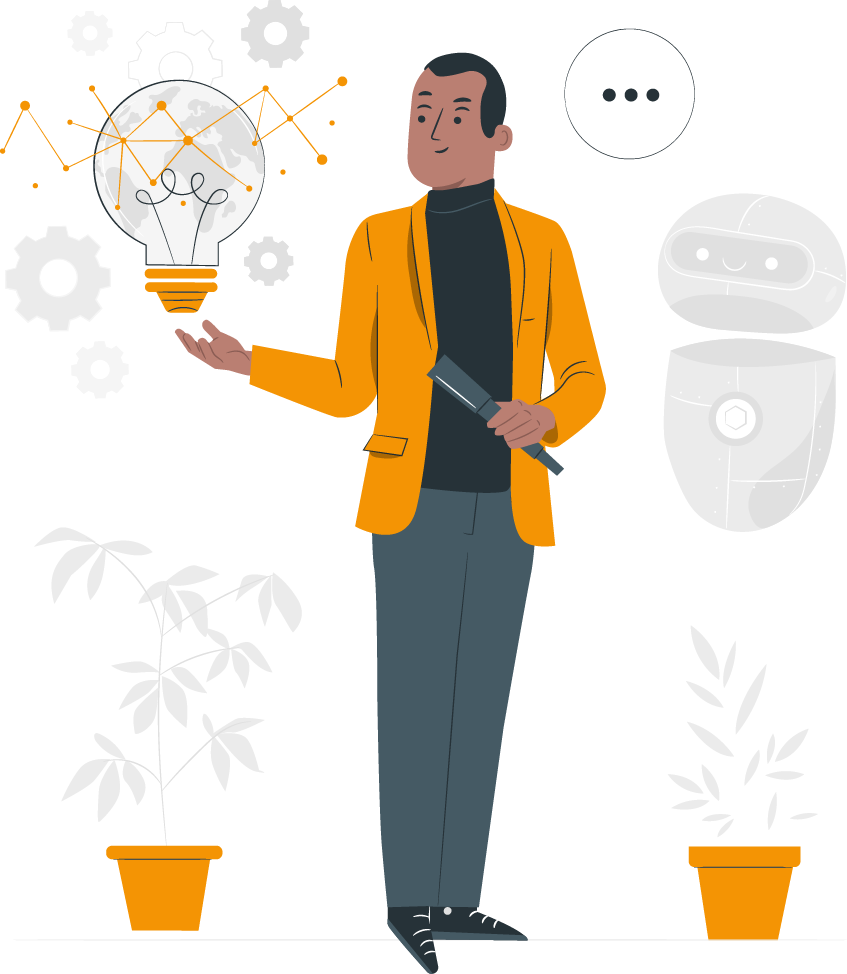 Illustration of a technology visionary