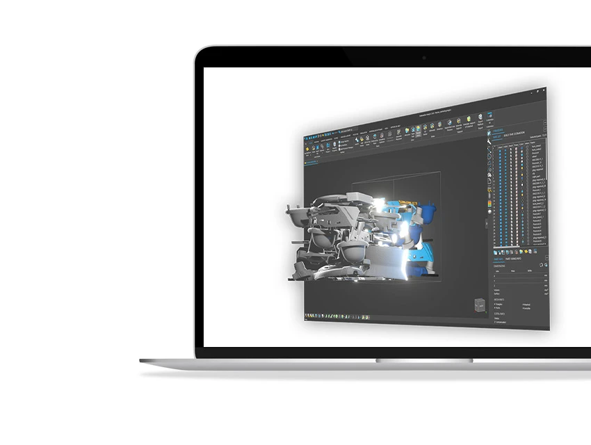 a laptop with a computer software on the screen